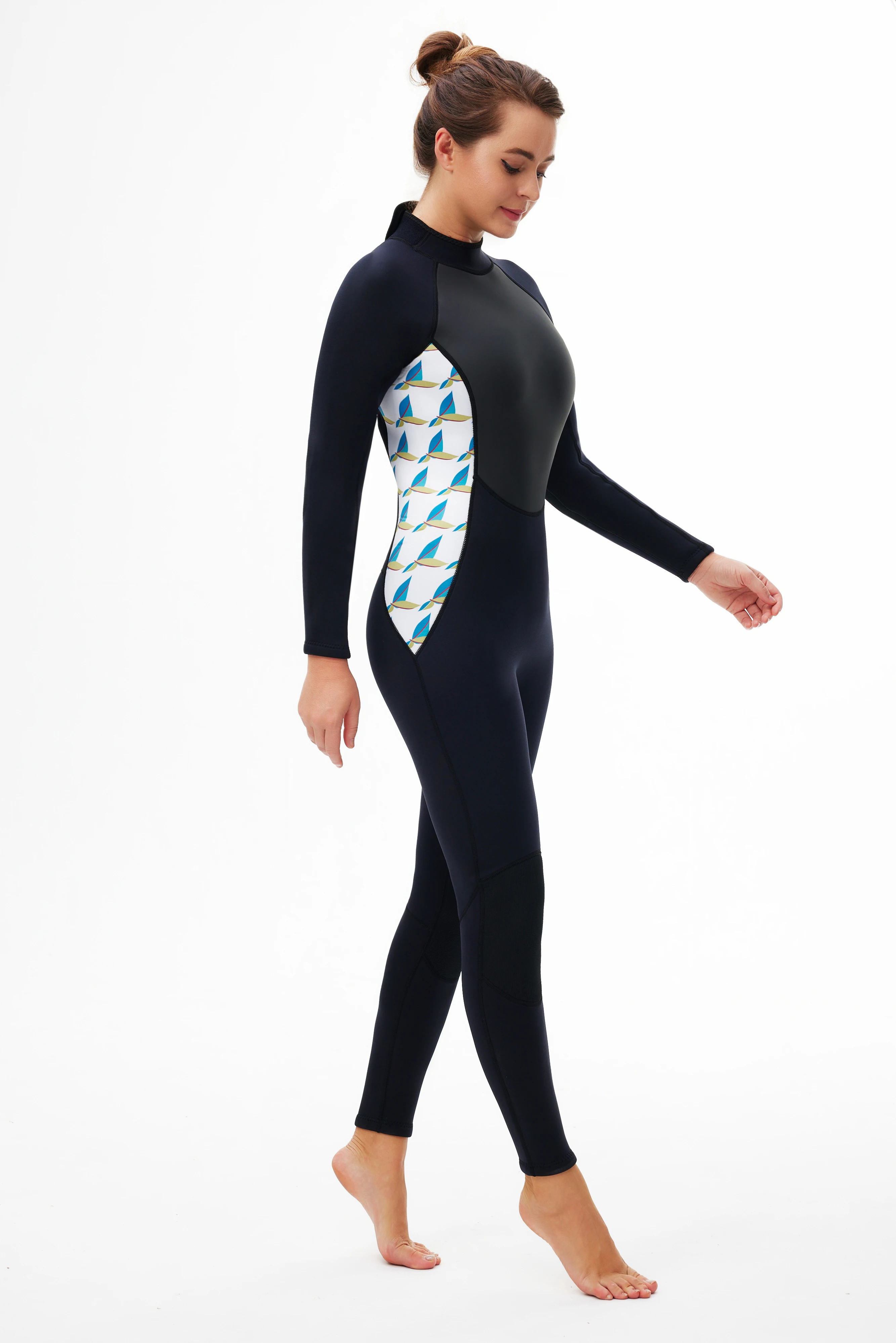 Women Diving Suit 3MM Neoprene Wetsuit Surf Suit Scuba Snorkeling Outfits Woman Full Swimsuit Female Swimwear With Sleeve 4
