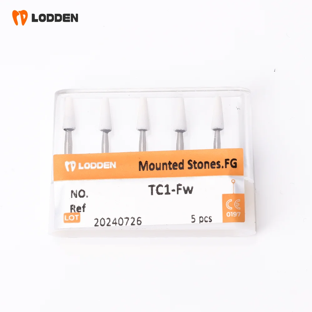 LODDEN 5 Stück Dental-Polierbohrer aus weißem Stein, Kegel-/Flammen-/runde Form, Abriebbohrer, FG zum Polieren, Füllen von Verbundwerkzeugen – Detail 13
