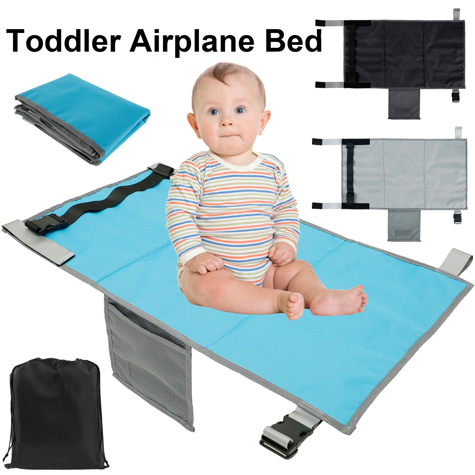 Kids Travel Airplane Bed Toddler Airplane Seat Extender Portable Foot Hammock for Kids Plane Car Travel Footrest Beds