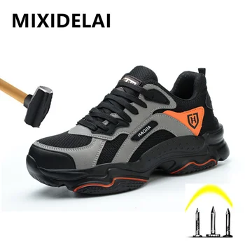 Scarpe da ginnastica da lavoro per uomo Scarpe antinfortunistiche Anti-sfondamento Anti puntura Scarpe indistruttibili Comfort traspirante Scarpe protettive con punta in acciaio 1