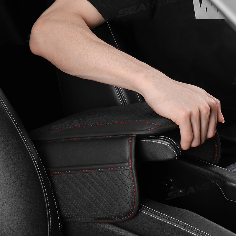 Car Armrest Pad Universal Center Console Protection Cover Anti Scratch With Storage Pocket