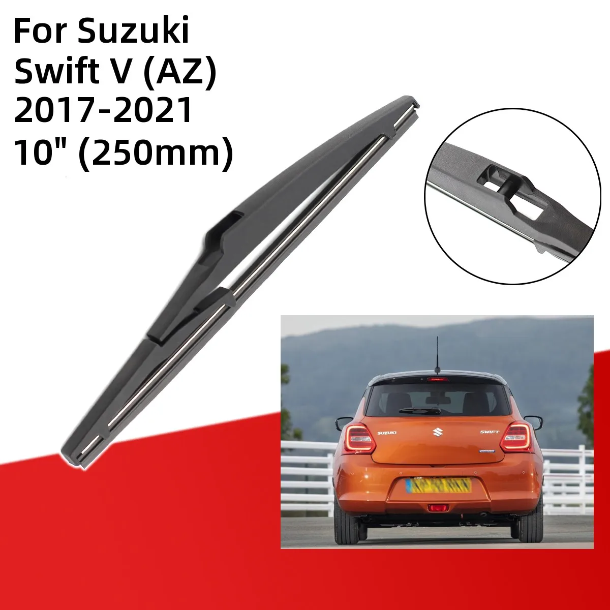 Escobillas de limpiaparabrisas delanteras y traseras para Suzuki Swift V  (AZ), 2017-2021, accesorios de corte, gancho J 2017, 2018, 2019, 2020, 2021  _ - AliExpress Mobile