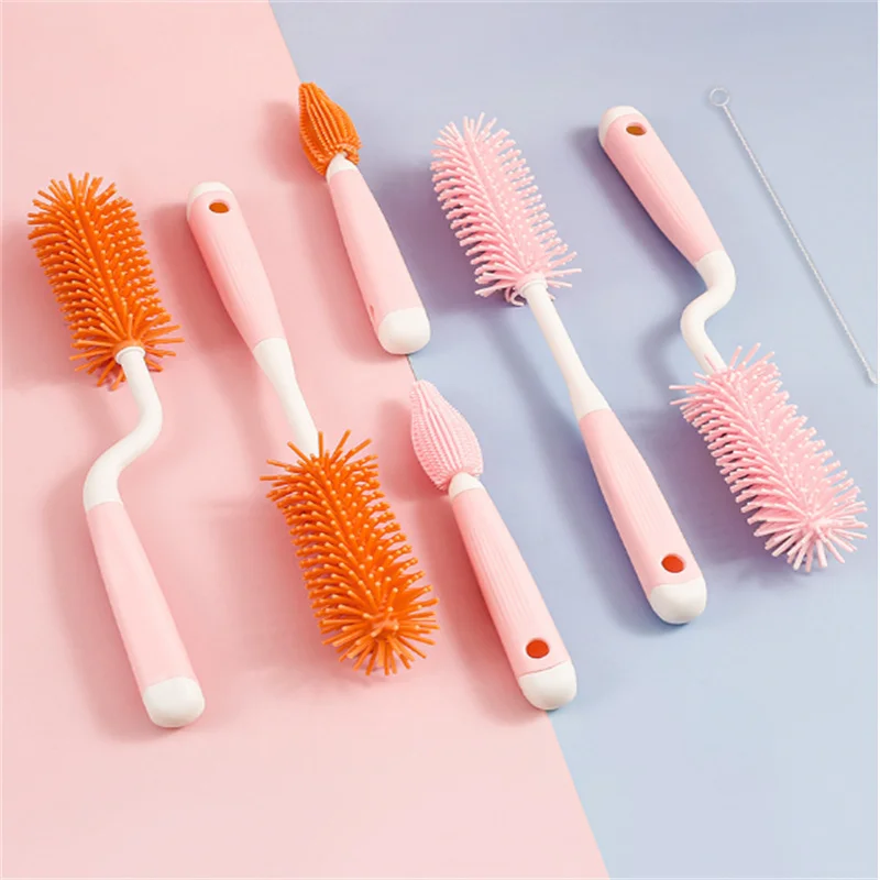 4pcs Cup Brush,Milk Bottle Brush,Straw Cup Brush,Milk Bottle Nipple  Cleaning Brush,Long Handle Thin Brush