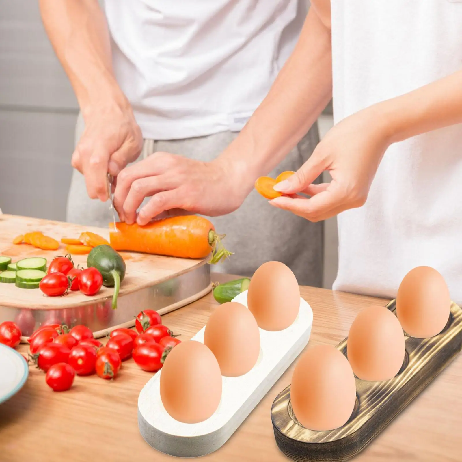 3 Holes Egg Holder Egg Organizer Rack for Tabletop Kitchen Supermarket