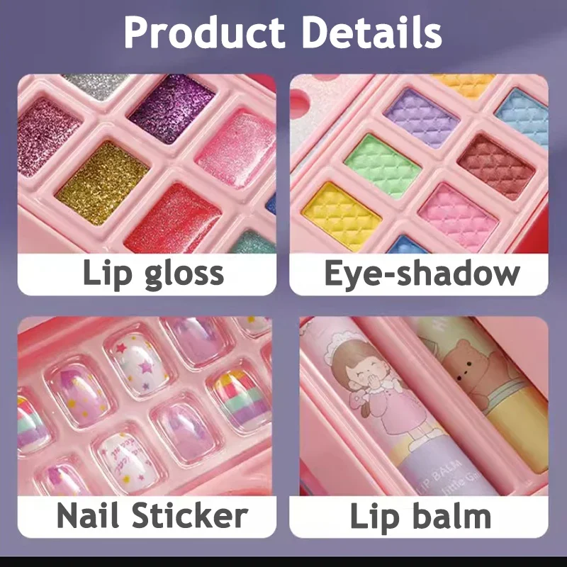 Girl Simulation Pretend Princess Makeup Toys Play House Children Cosmetics Lipstick Eyeshadow Set For Kids Party Cosplay Game