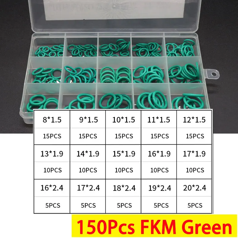 door mail slots Boxed VMQ NBR FKM O Ring Set Rubber Washer Seals Assortment Red/Black/Green O-Ring Seals Set High Quality For Car Gasket Pneumatic Parts Hardware