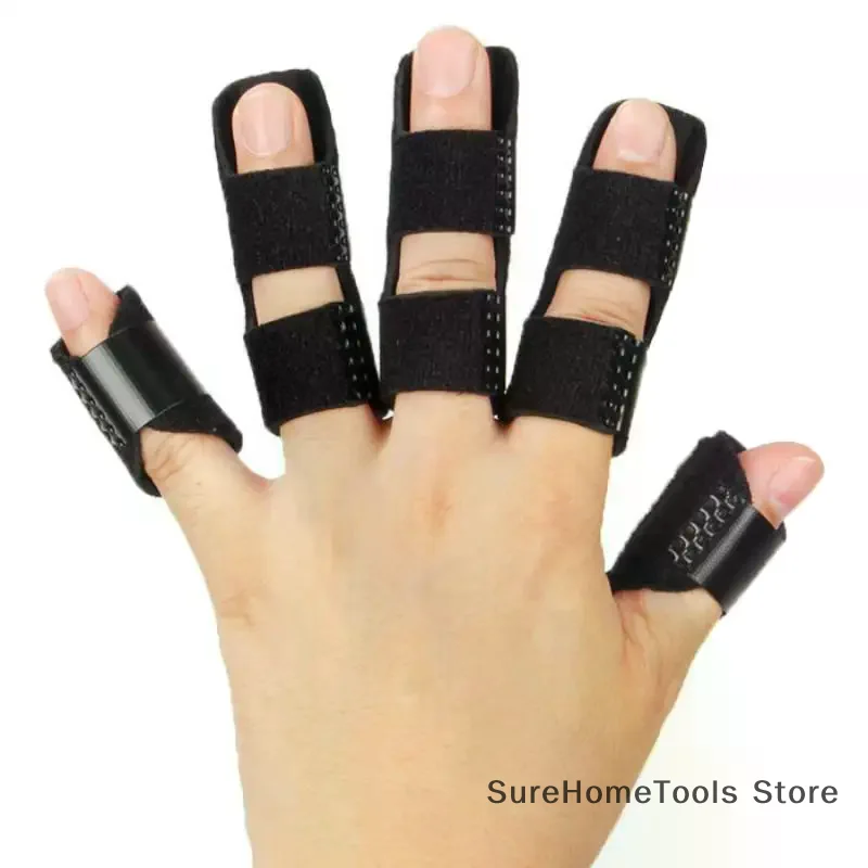 5PCS Unisex Sports Finger Support Set Broken Finger Straightening Knuckle Fixation Protective Gear Adjustable Finger Gloves