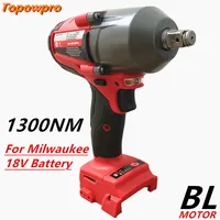 Fit For Milwaukee 18V Battery 1300NM Large Torque Cordless Wrench Brushless Electric Impact Wrench Repair Power Tools Car Truck 1