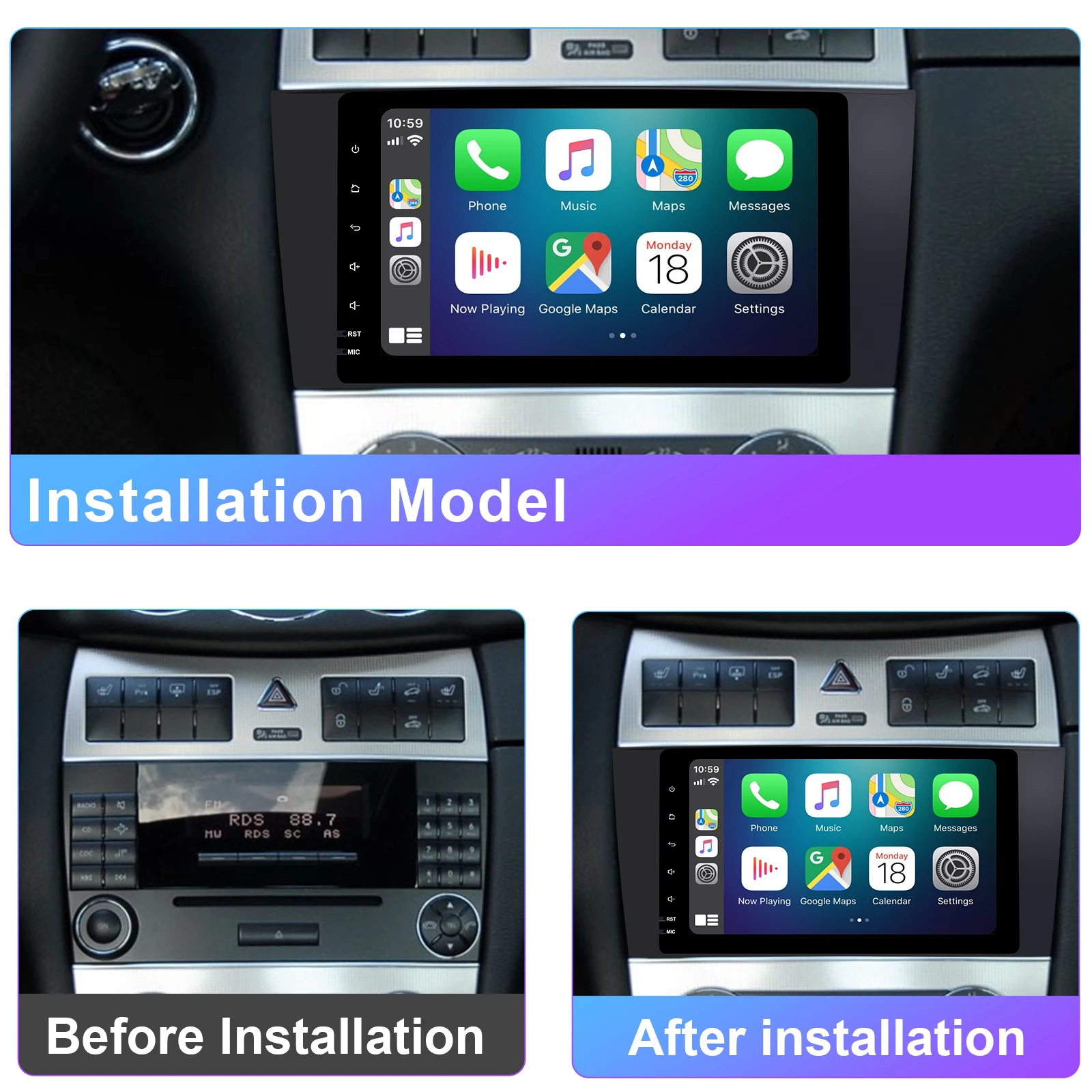 Android Car Radio For Mercedes Benz W203 W209 W219 A160 C180 C200 CLK200 Multime