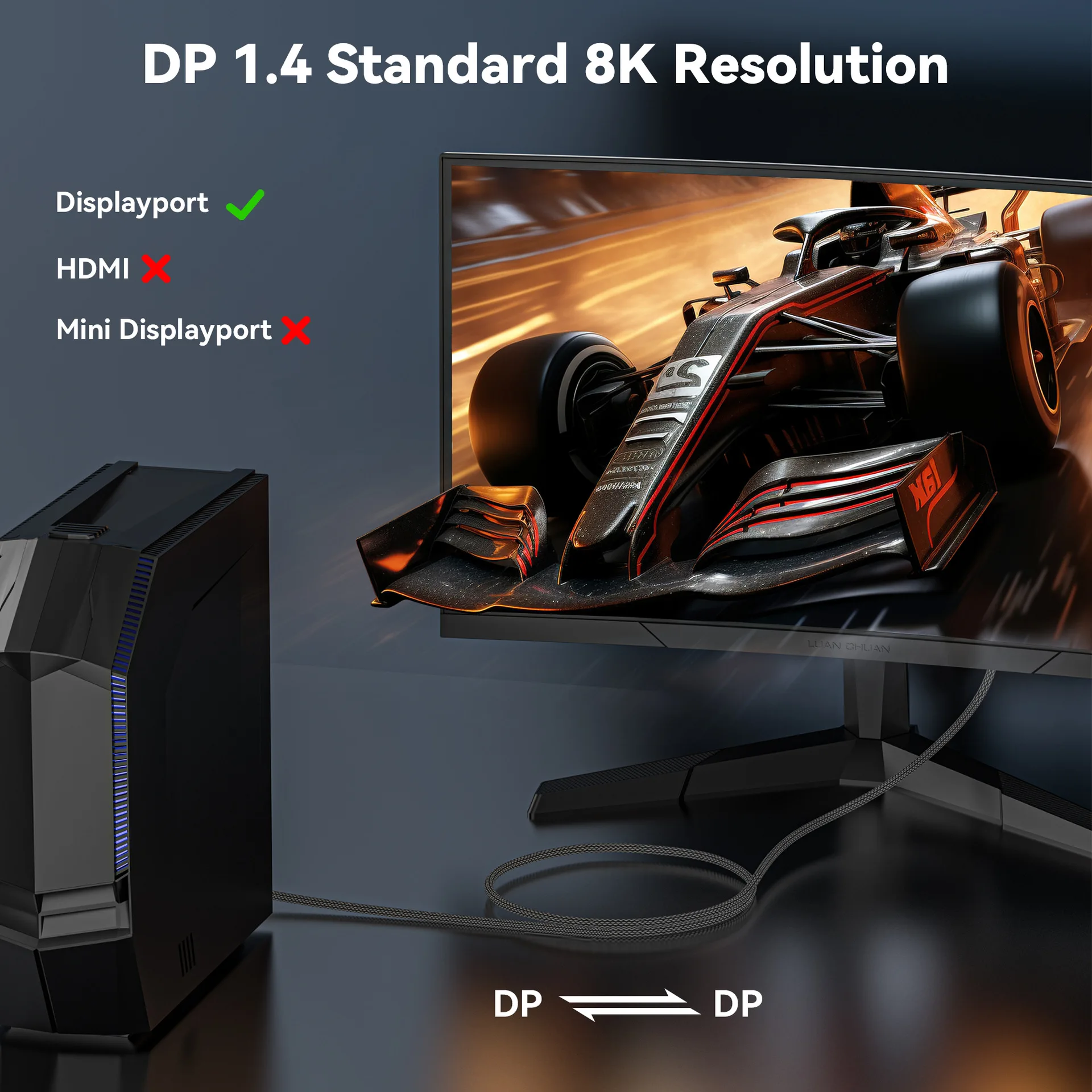 Ultra High-Definition DisplayPort Cable with HDR Support and Exceptional Refresh Rates