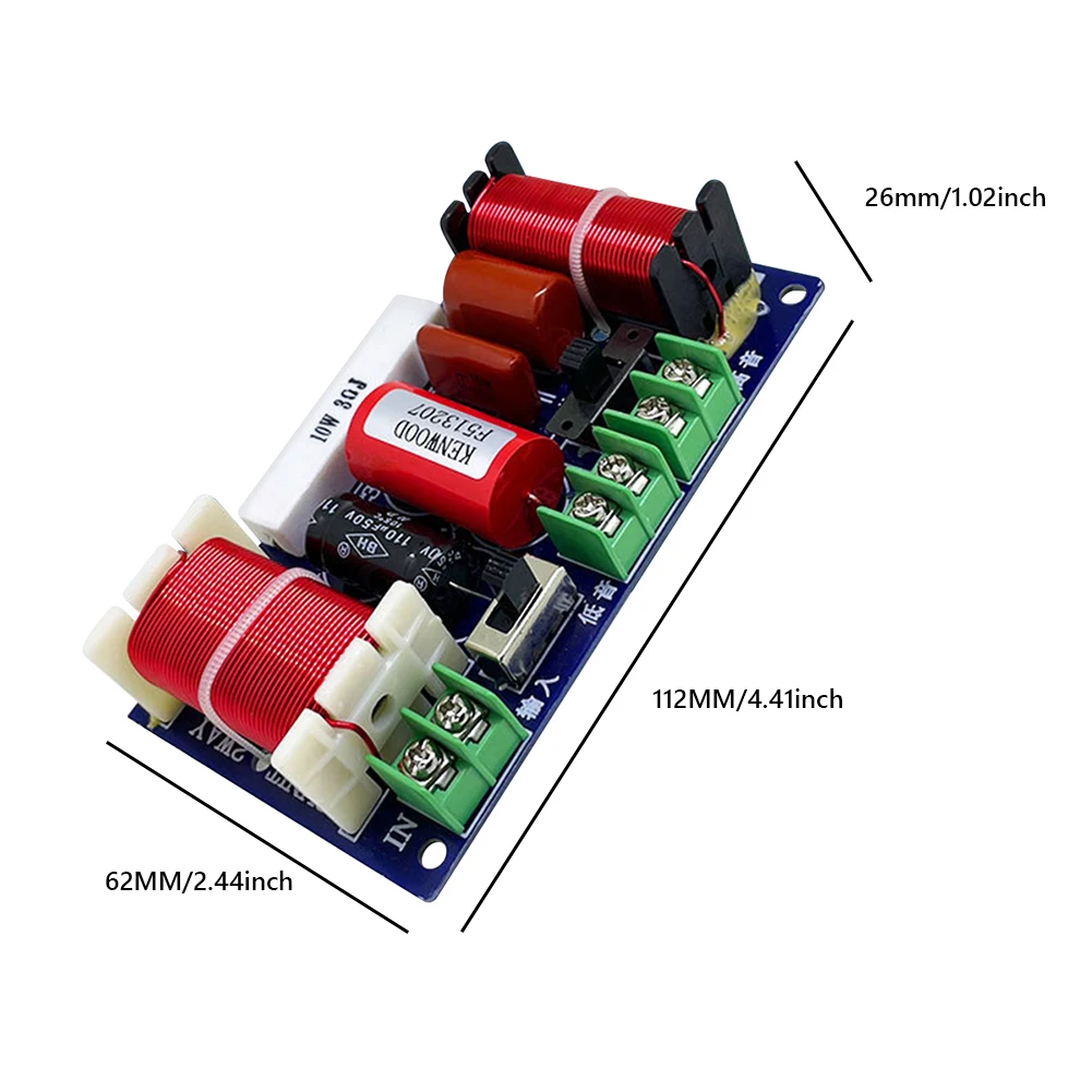 Divisore di frequenza a 2 vie da 250 W 2500-3000 Hz Modulo filtro crossover HiFi Punto di frequenza regolabile Modifica audio Home Theater - immagine 6