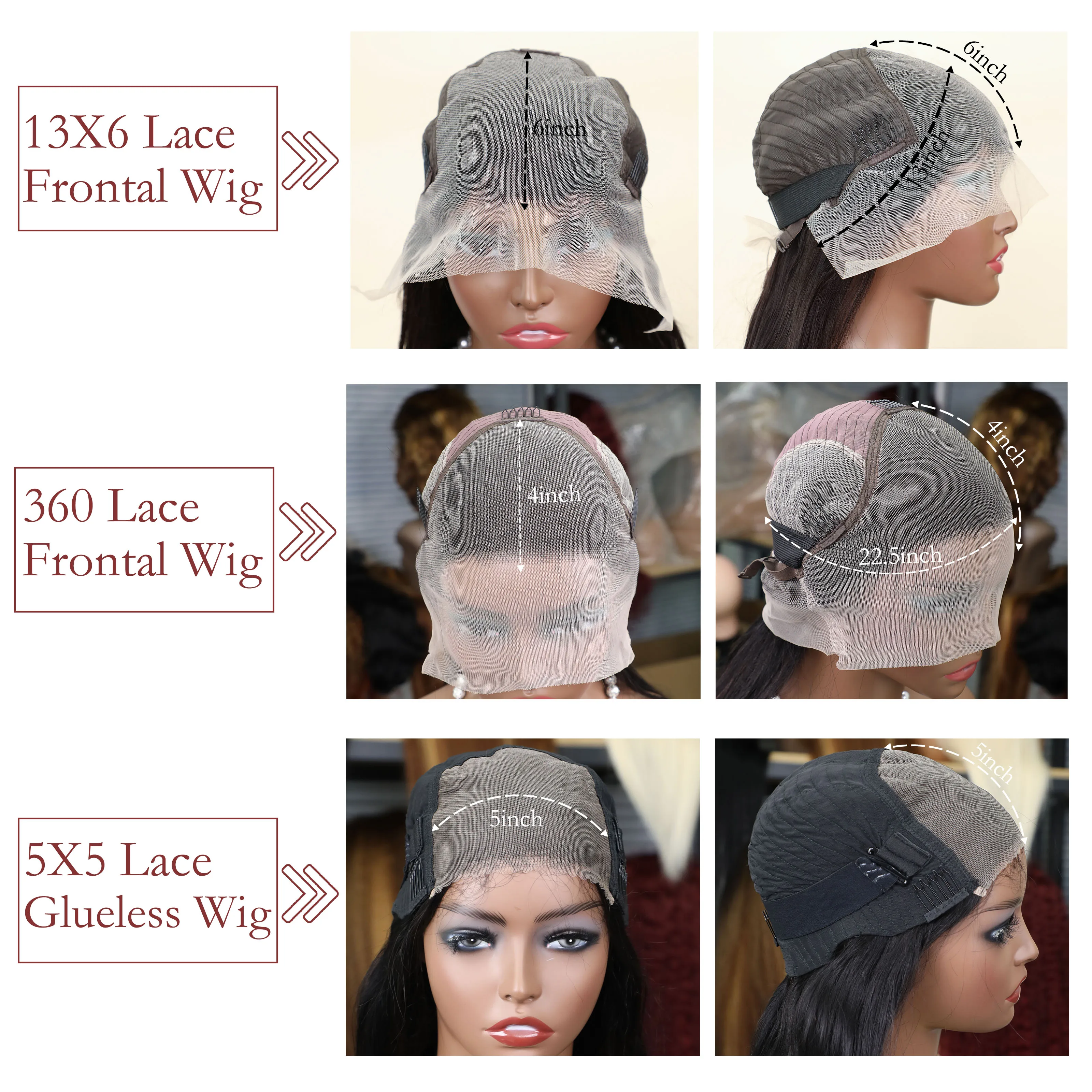 Straight HD Lace Wig 13x6 Human Hair Wear And Go 5x5 Glueless