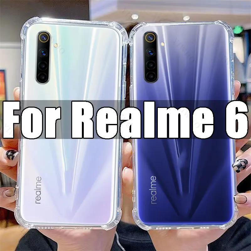 Klare Telefon hülle für Realme 6 tpu transparente Hülle realme6 6.5 "rmx2001 stoß feste kratz feste Abdeckungen