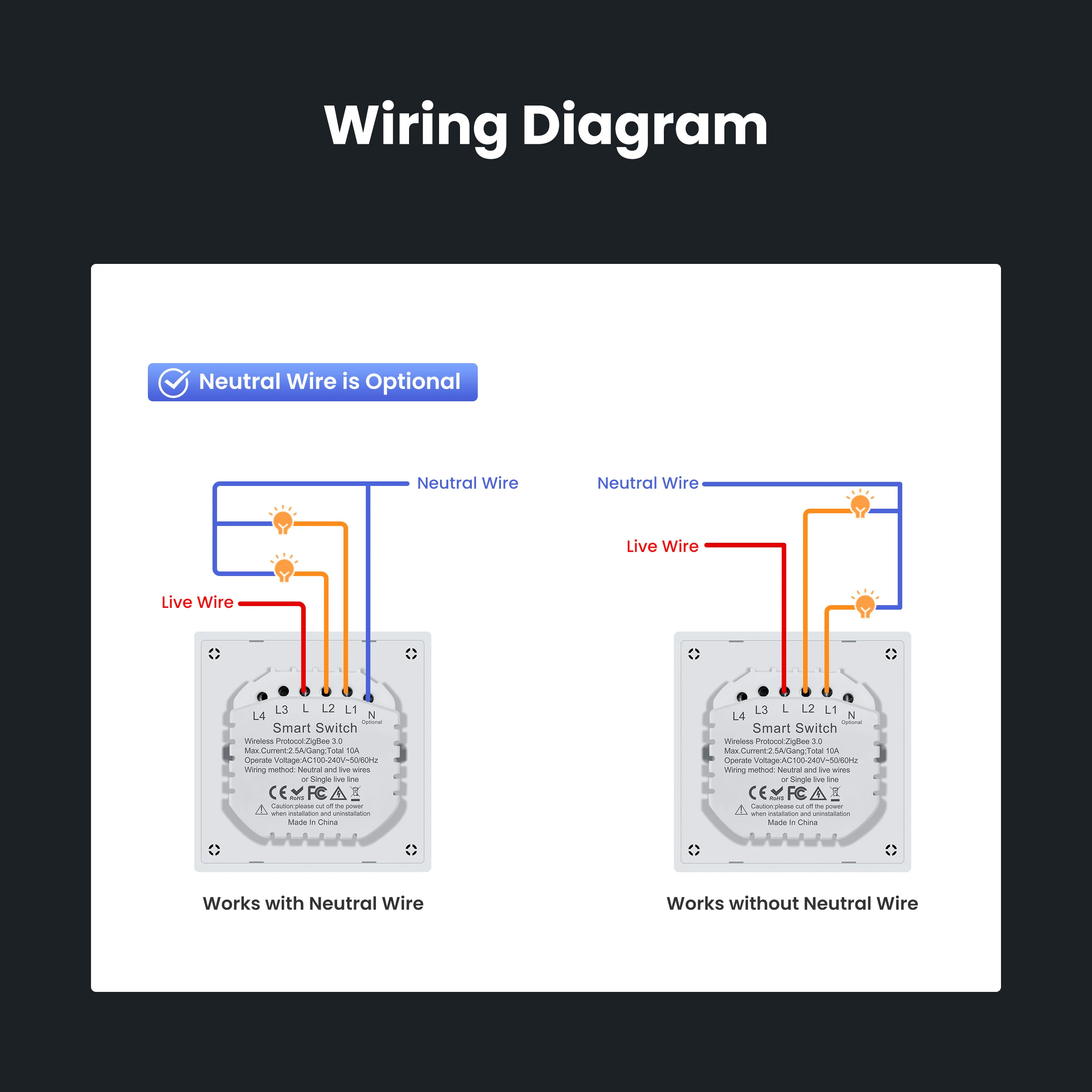 GIRIER Tuya مفتاح الجدار الذكي زيجبي/واي فاي مفاتي...