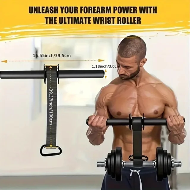 Iron Wrist Forearm Strengthener Muscle Training Stick Strength Equipment Black Universal Size  Power Fitness Outdoor Sports Gear 6