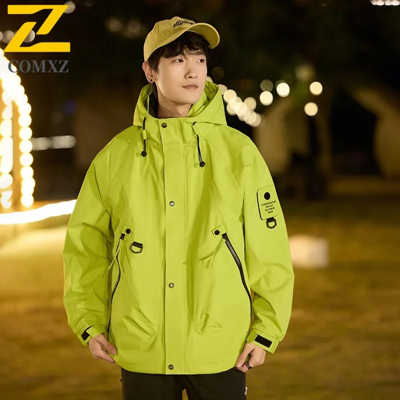 COMXZ Thickened Versatile Mens Jacket Mountaineering Multi Functional Coat Street Style Lightweight Winter Motorcycle Outerwear
