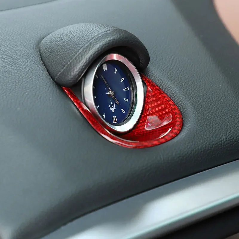 Interni auto Cruscotto Orologio Copertura Decorazione Telaio In Fibra di Carbonio Modificato Trim per Maserati Ghibli 2014-21 Quattroporte 17-2021 - immagine 2