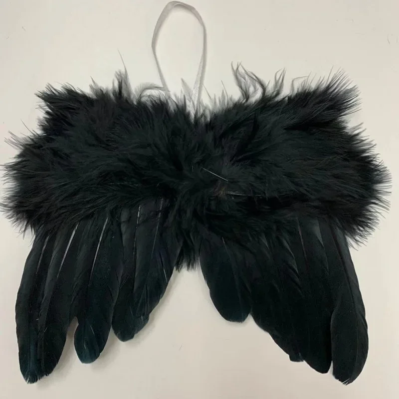 18x14cm Christmas Tree Feather Wing Pendant Decoration Mini Barbie Doll Clothing Accessories
