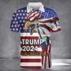 Trump 2024 Graphic Polo Shirts For Mens 3D Print America US Flag T-shirt Streetwear Donald Fans Polo Shirts Clothes Golf Wear 3