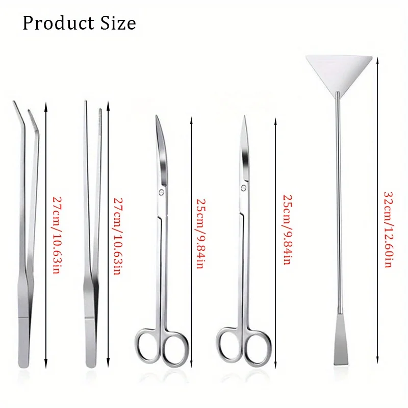 Stainless Steel Aquarium Scissor/Tweezers Tool Long Aquarium Cleaning Plant Spatula Tool Fish Tank Maintenance 1pc Tweezer Tool