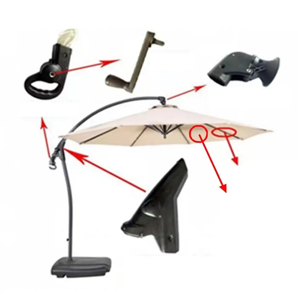 Accessori per ombrellone da patio resistenti sostituire supporto regolabile Maniglia a manovella per esterni Parti di ricambio per ombrellone da appendere rapidamente per cortile patio