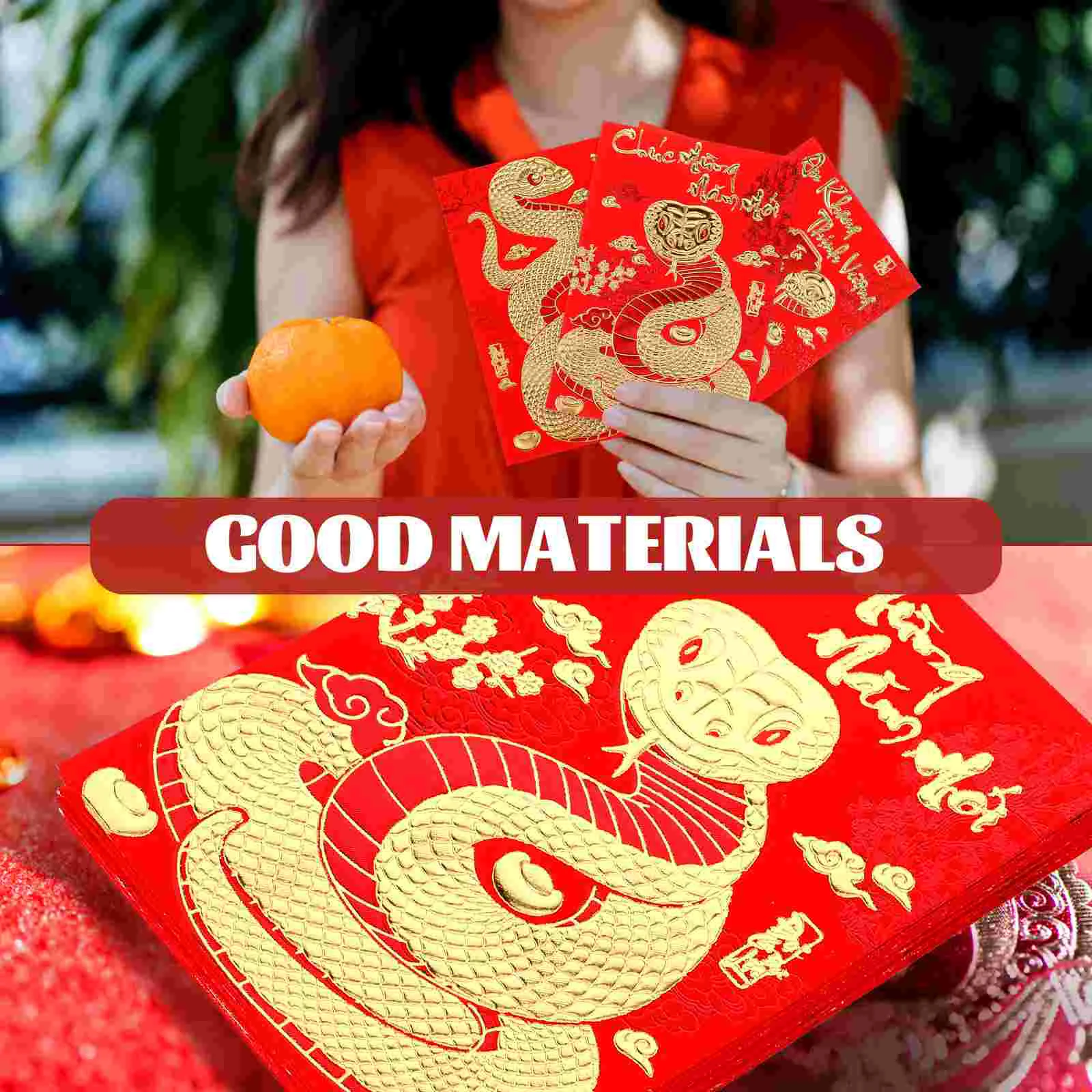 Mailing Envelopes Gift Card Envelopes 18 Pcs Short Year of The Snake Spring Festival Chinese Money Paper Fengshui Hongbao Pockets