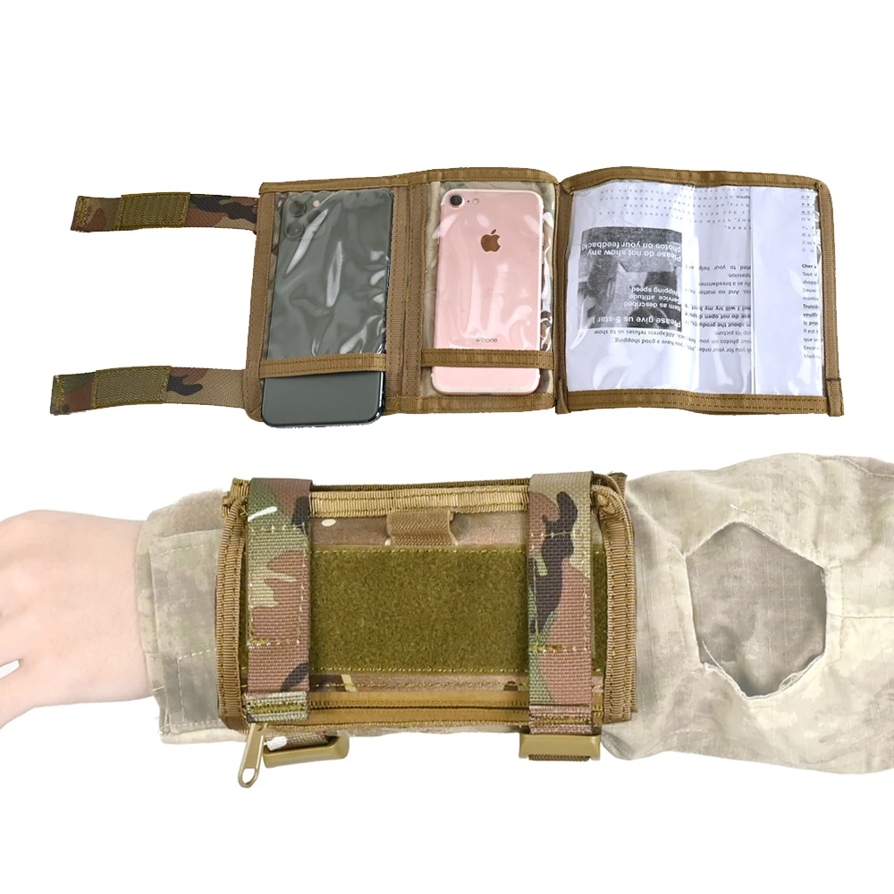 Tactical Gear Armband Sleeve Wrist Map Holder Pouch Arm Strap Card