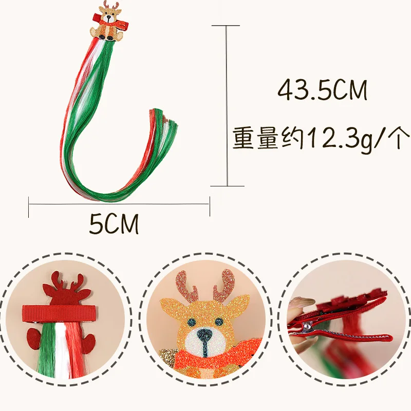1pc Cute Christmas Duckbill Clip Hair Braiding Hairpin Hair Clips Xmas Tree Snowman Barrettes Women Girl Holiday Party Headwear