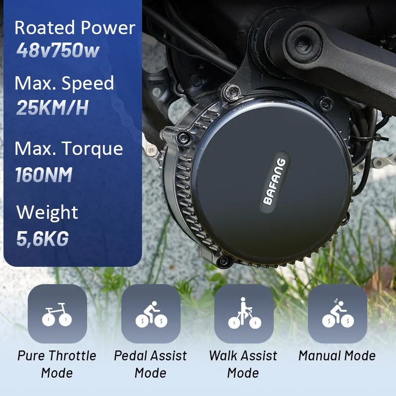 BAFANG BBSHD BBS01 BBS02B BBS02 BBS01B Ebike Mid Drive Motor Kit 1000W 750W 500W 350W 250W 48V 36V for Ebike Conversion Kit Ebike Motor Kit