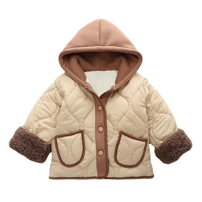 

New Winter Kids Jacket Baby Girl Clothes Children Boys Fashion Thick Cotton Hooded Coat Toddler Casual Costume Infant Sportswear