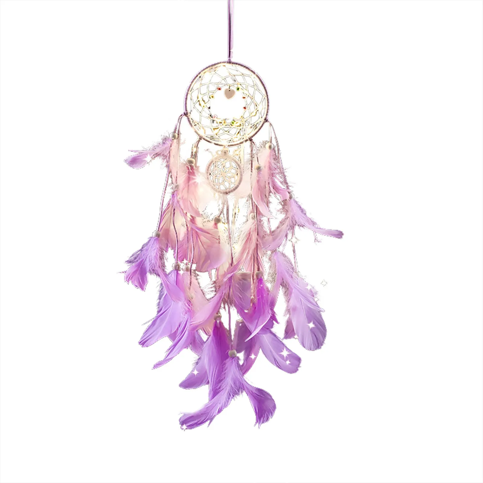 Handmade Indian Dream Catcher Hanging with Rattan Bead Feathers Wall Car Decoration Ornament Dreamcatcher Children living Room 5