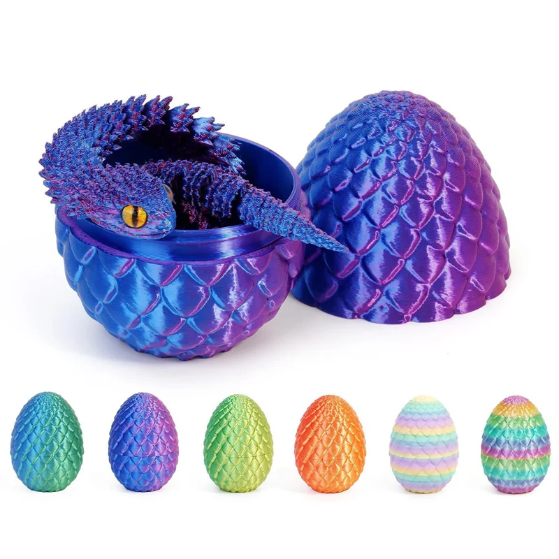 3D Printed Snake Movable Rotatable Articulated Desktop Ornament