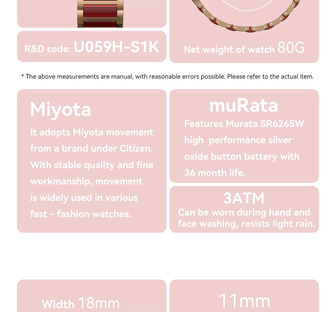 EUTOUR 2025 Spring Arrival Red White Concept Jewelry Watch Resin Material Grace Lady Girl Elegant E059 Magnet Watch Bracelet