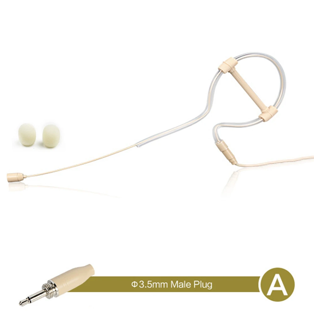 Beige Single Earhook Headset Mic Microfono 3.5Mm 3 Pin 4 Pin Xlr Per Shure Wireless Potable Bloccabile Headwear Mic