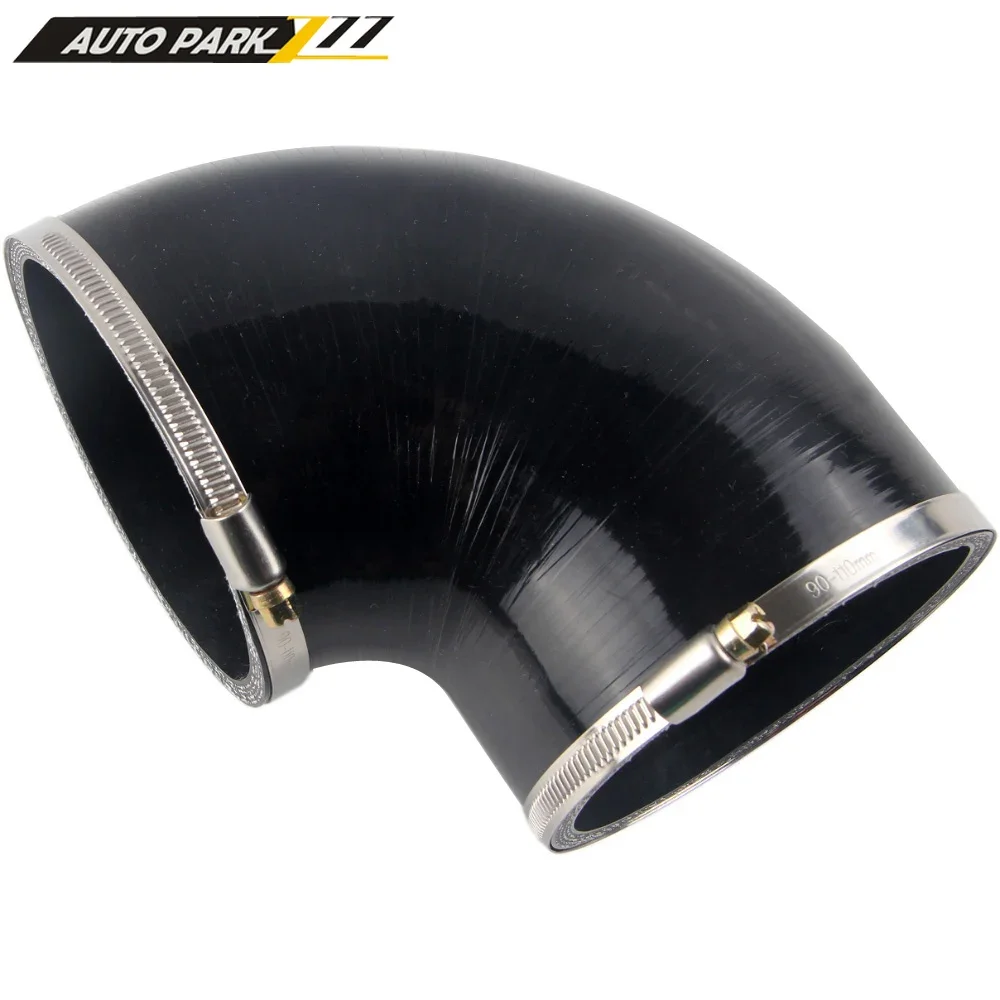Tubo De Admisión De Aire 4 Pulgadas (102mm) - Codo 90 Grados Silicona Negra, Para Turbo, Coche Tuning, 3 Capas