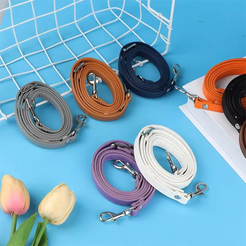 120cm Bag Strap PU Leather Shoulder Bag Strap Handles DIY Replacement Purse Handle Silver Buckle for Handbag Belts