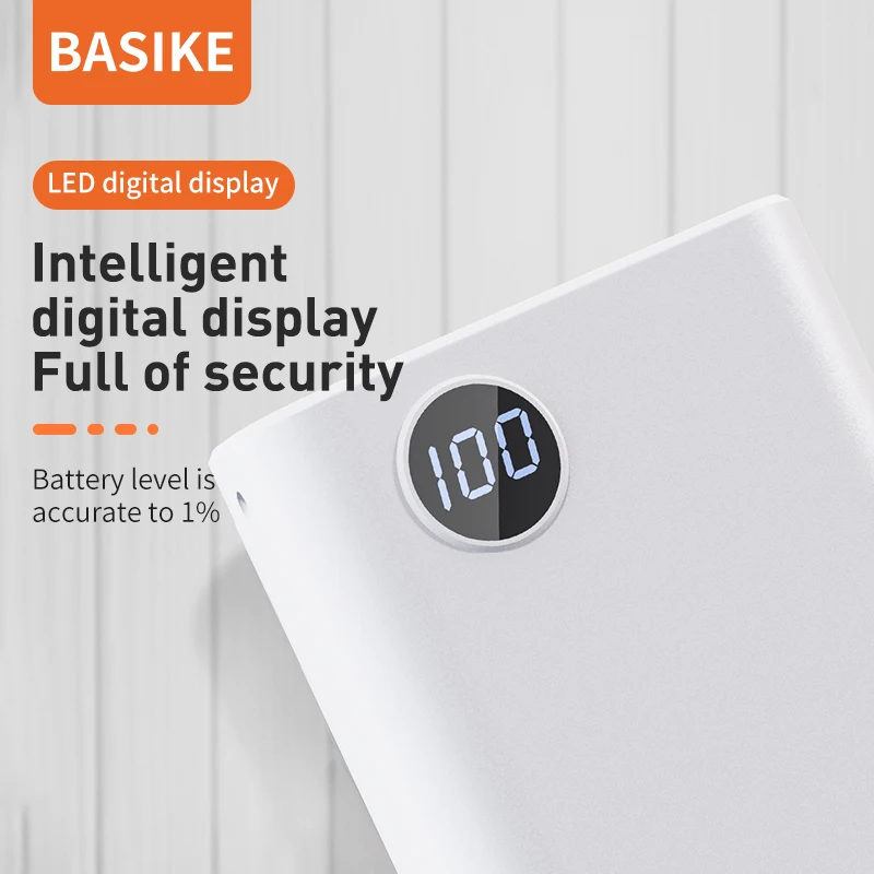 BASIKE Mini Power Bank Dual USB LED 10000 mAh Cell Phone Powerbank Portable Charger Fast Charging Android For iPhone Xiaomi powerbank for phone