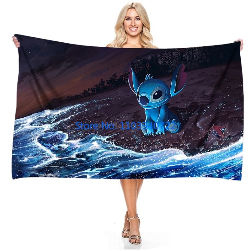 

Cut Catoon Stitch 3D Print Beach Towel Kids Swimming Beach Towel Swimming Towel for Adults Children's Gift