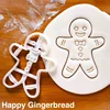 NEW Halloween Gingerbread Man Cookie Cutter Mold Hollow Bat Spider Fondant Embossing Stamp Baking Molds for Halloween Party 6