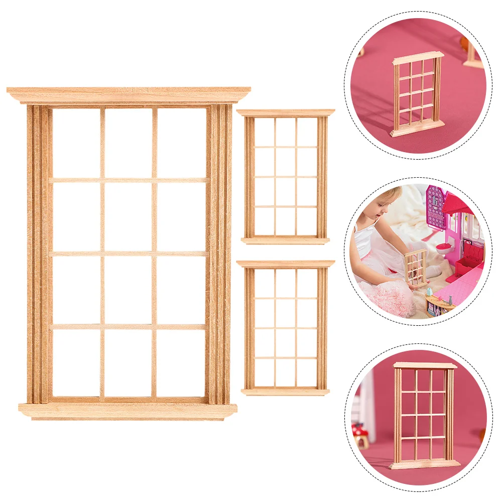 Window Frame Model Mini for Kids Miniature House Furniture and Accessories Miniatures Things Decor