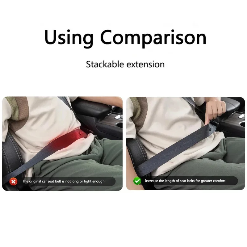 1/2Pcs Car Seat Belt Clip Extender Safety Seatbelt Lock Buckle Plug Thick Insert Socket Extender Safety Buckle For Tesla Porsche