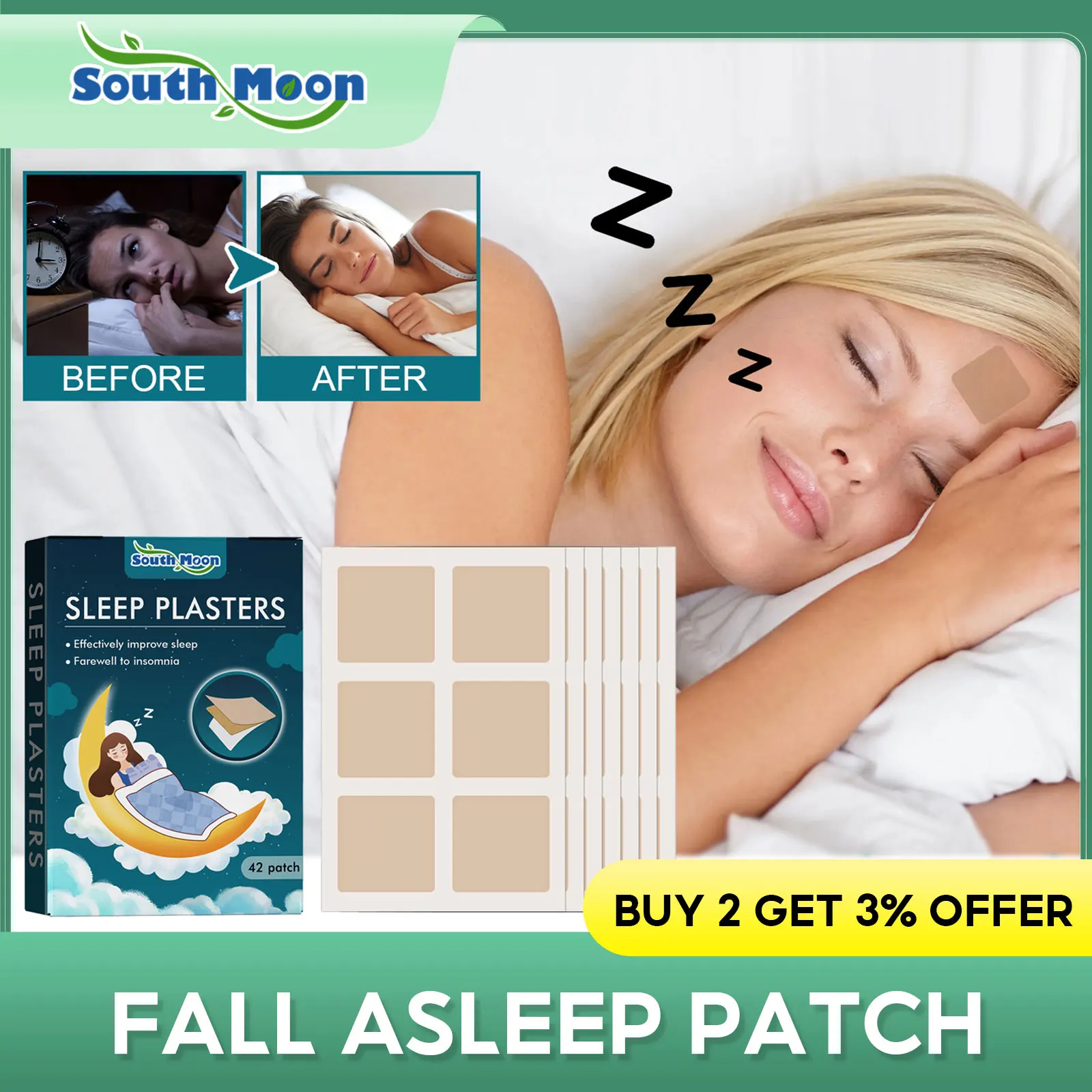 

Sleep Aid Plaster Relieve Stress Anxiety Decompression Headache Neurasthenia Difficulty Falling Asleep Improve Insomnia Patches
