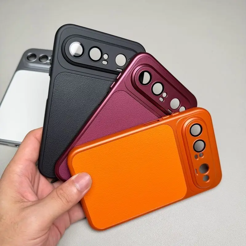 Luxury Matte Leather Back Cover and Lens Protector