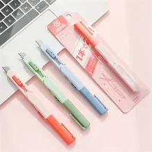 

Macaron Color 2 In 1 Utility Knife Multifunctional Scissors Wallpaper Knife Express Box Cutter Handmade Tools Kawaii Stationery