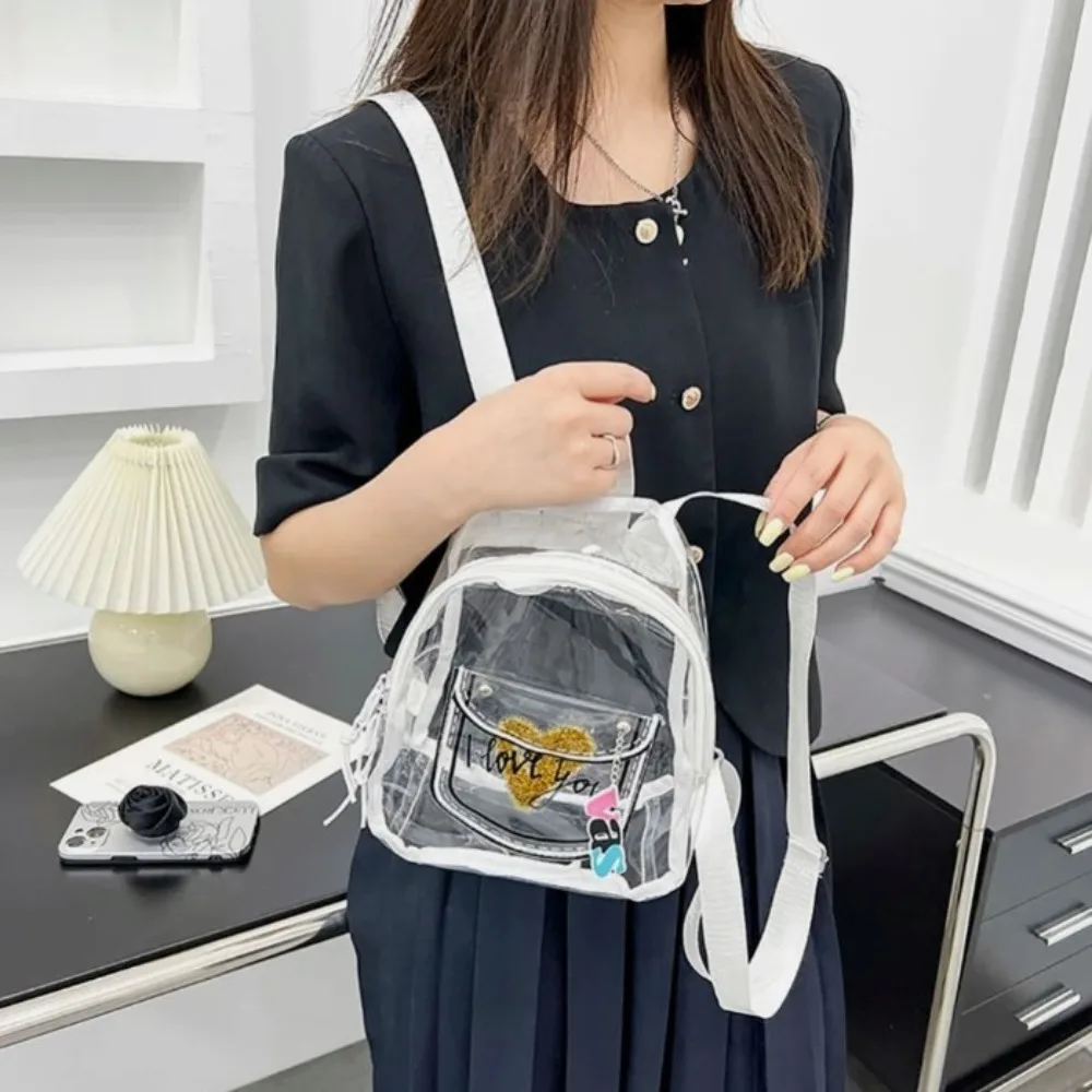 Large Capacity Transparent Backpack Fashion Jelly Bag Shopping Bags 4