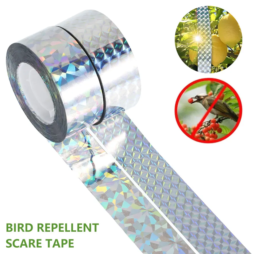 Ruban Effaroucheur Oiseaux Tbest 90 M - Holographique Réfléchissant - Protègez Votre Jardin Et Potager