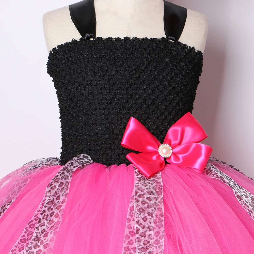 Lol Girls Tutu Bow Leopard Cute Girl Birthday Party Tulle Princess Maxi Dress Kids Carnival Halloween Lol Dolls Cosplay Costume