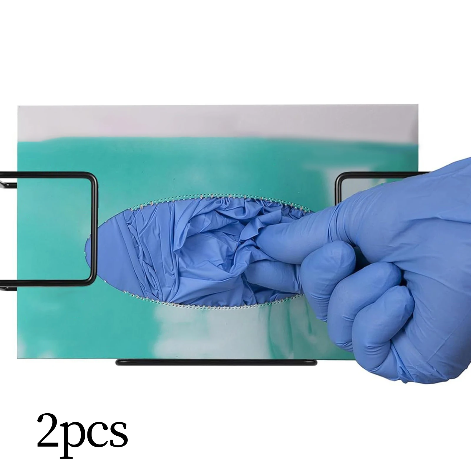 2Pcs Disposable Glove Dispenser Metal Glove Rack, Versatile Rubber Gloves Wall Mount Wire Rack Box for Kitchen Organizer Latex 2