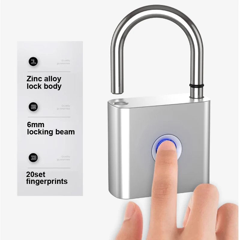 Tuya Bluetooth Fingerprint Padlock Smart Home Door Lock 20 Groups Fingerprint Sa