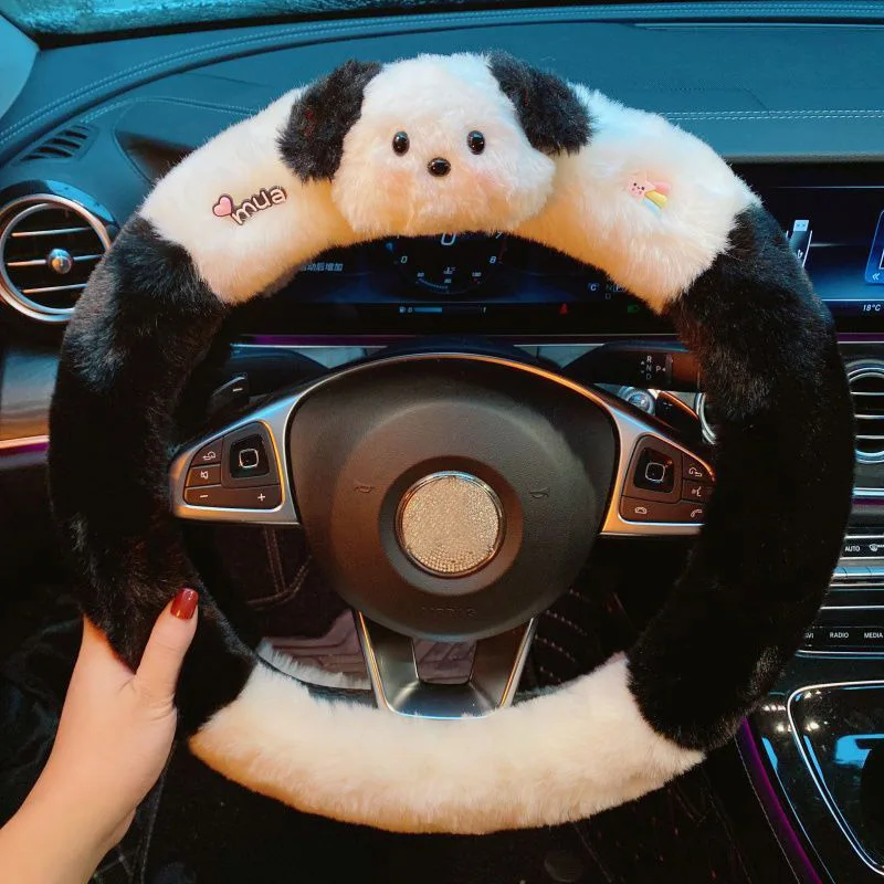 Cartoon niedlichen Tier Pochacco Plüsch Auto Lenkrad abdeckung Auto  Kopfstütze Nacken kissen Kissen Sicherheits gurt bezüge Autozubehör -  AliExpress